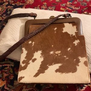 VINTAGE COWHIDE AND LEATHER PURSE